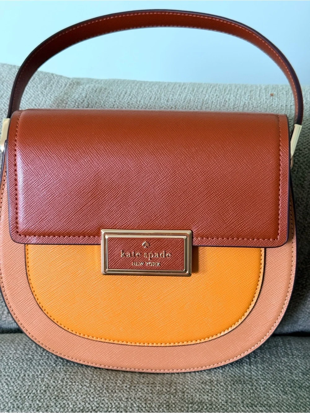 kate spade Two-Tone Orange & Brown Leather Crossbody